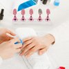 Nail Stand Acrylic Nail Art Display Stand Magnetic Nail Tips Practice Holder 54 Pcs Reusable Adhesive Putty for DIY Painting Nails Stand kit (Pink)