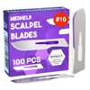 MedHelp Disposable Scalpel Blades #10 Pack of 100, Size 10 Surgical Blades, High Carbon Steel Dermaplane Blades. Individually Wrapped Scapel Blade, Sterile