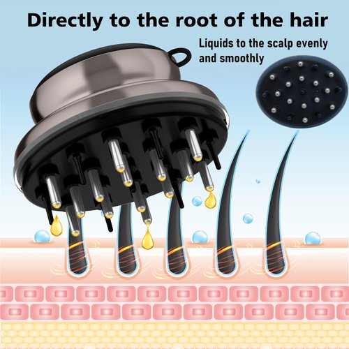 LOULANLUXE Hair Growth Liquid Dispenser - Scalp Oil Applicator for Low Viscosity Treatments, Serums and Essential Oils (Set1, Brown)