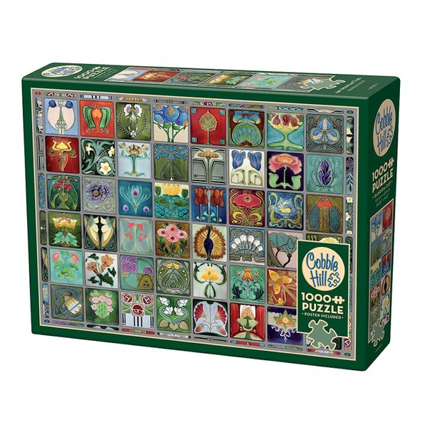 Cobble Hill 1000 Piece Puzzle - Art Nouveau Tiles - Sample Poster Included