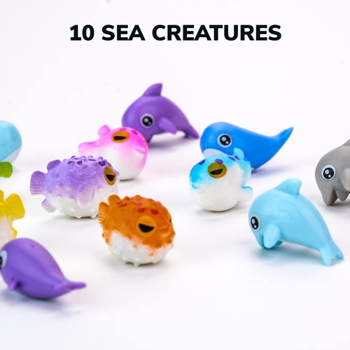 Sea Animals Mini Toys for Kids - 25pcs Bulk Sea Creatures - Easter Egg Fillers - Mini Toys for Boys and Girls - Toys for Goody Bags, Party Favors, Classroom Prizes - Vending Machine Toys
