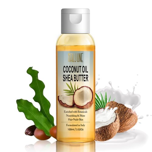 NUSPA Coconut Oil Hair Oil for Frizzy Hair, Moisturizing Hair Serum, Daily Hair Care Heat Protectant Vitamins Oil Infused Rosemary Shea Butter Coconut Oil For Frizzy,Dry,Unmanageable hair