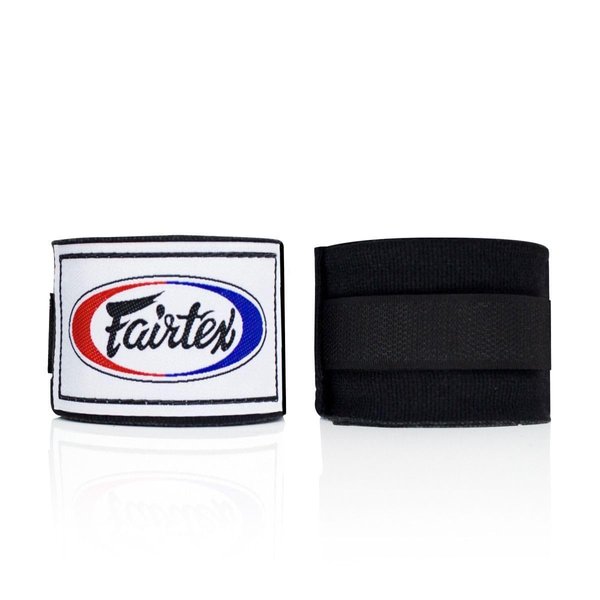 Fairtex HW2 Elastic Cotton Handwraps, 120' and 180" Full Length Hand Wraps-Many Colors (Black, 180")