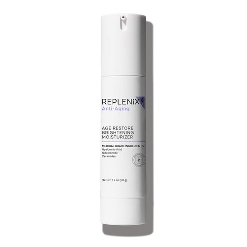 Replenix Age Restore Brightening Face Moisturizer with Hyaluronic Acid, Niacinamide & Ceramides, Medical-Grade Oil-Free Facial Cream for Mature Skin (1.7 oz)