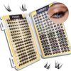 Bershnor Individual Lashes 4 Styles Eye Lash Clusters DIY Eyelash Extensions at Home 8-16MM Fluffy Volume Eye Eyelashes Clusters