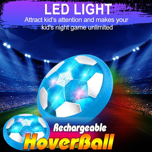 Camlinbo Hover Soccer Ball Toys Gifts for Kids, Rechargeable Soccer Ball Toys Indoor Floating Soccer with LED Light Soccer Ball Game Toy Christmas Birthday Gifts for 3 4 5 6 7 8+ Years Boy Girl (Blue)