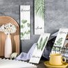 Bathroom Wall Decor 4 Pieces Relax Soak Unwind Breathe with Boho Leaf Art Print Minimalist Bathroom Sign Botanical Wooden Hanging Wall Art Decor for Farmhouse Home Bathroom (Green, 11 x 3.5 Inch)