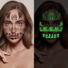 10 Sheets Halloween Glow In The Dark Tattoos Face Luminous Temporary Tattoo Waterproof Last Long Glitter Tattoos Stickers Scary Zombie Makeup Kit For Kids Women Girls Boys Adults Party Supplies