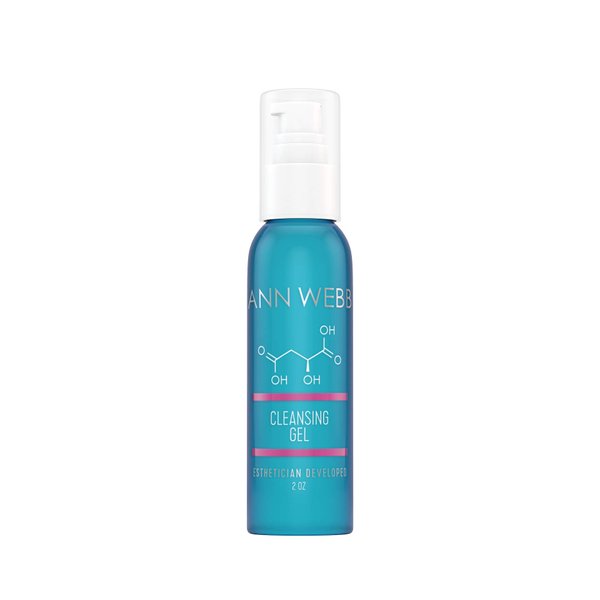 Ann Webb Foaming Cleansing Gel - Non-greasy Exfoliating Cleanser leaves skin Silky. For any skin type. Helps Oily/Blemished skin. 2oz