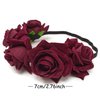 Honbay 7cm/2.76inch Rose Flower Crown Elastic Headband Hair Band Festival Hair Garland Wedding Headpieces (Red Wine)