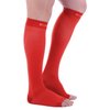 Doc Miller Open Toe Compression Socks for Men and Women, 15-20 mmHg, Calf Recovery, Medical Grade, Red Socks, Small