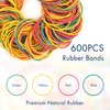 LotFancy Multicolor Rubber Bands, 600PCS 1.77” (45mm) Elastic Durable Stretchy Colorful Rubber Bands for Tie Dye, Office Supplies