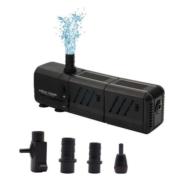 MQ 400GPH Submersible Water Pump (1500L/H, 15W) with Filters and Water Nozzles, Ultra Quiet for Aquarium, Fish Tank, Pond, Fountain, Hydroponics