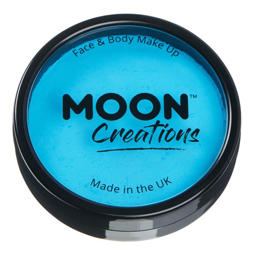 Pro Face & Body Paint Cake Pots by Moon Creations - Aqua - Professional Water Based Face Paint Makeup for Adults, Kids - 1.26oz