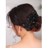 Rumtock Black Crystal Hair Comb for Women Girls Special Occasion Hair Piece Handmade Rhinestones Jewelry