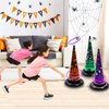 10PCS Halloween Inflatable Witch Hat Ring Toss Game Halloween Games with 8 Rings and Pump Halloween Decorations Gift for Kids Adults Family Party Games