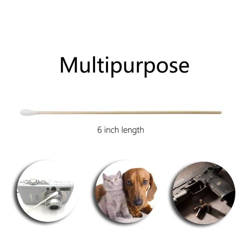 600pcs Gun Cleaning Swabs ，6 Inch Long Wooden Handle Cleaning Swabs，Lint Free Long Cotton Swabs for Gun Cleaning，Makeup, Pet Care ，Mechanical and Electrical Items Cleaning