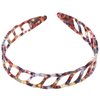 Hair Accessories Brown Tortoiseshell Headband French Toothed Thin Hair Band Celluloid Acetate Comb Headdress for Women Girls Anti Slip Hair Hoops Style 2 Makeup Headband
