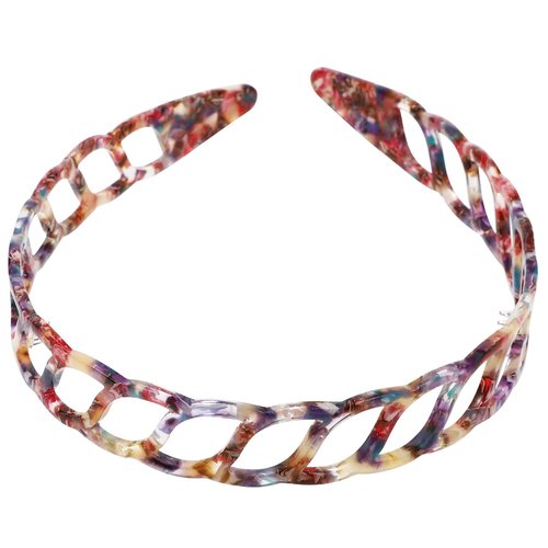 Hair Accessories Brown Tortoiseshell Headband French Toothed Thin Hair Band Celluloid Acetate Comb Headdress for Women Girls Anti Slip Hair Hoops Style 2 Makeup Headband
