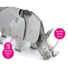 Build Your Own Moving White Rhino - Pull Tab Head Movement Action - Eco Friendly Cardboard Craft Kit - Ages 8+