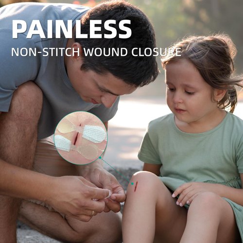 ReaJoy 26 PCS First Aid Kit, Wound Closure Strips, 2 Strips x1, 3 Strips x1, 4 Strips x1, Emergency Wound Closure Device Without Stitche, First Aid Supplies Kit at Home Outdoors Sports