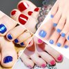 JERCLITY 352 Pieces 16 Sheets Bright Solid Color Toe Nail Polish Strips Toenail Wraps Self-Adhesive Full Nail Stickers Colorful Nail Art Decals Strips with Nail File for Women Girls Nail Art