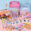 KELENO 134 Ice Cream Party Favors Two Sweet Birthday Party Supplies Notebook Pen Box Ring Sticker Toy Gift Goodie Bag Stuffer Kid Girl Candyland Decorations Donut Ice Cream Party Supplies