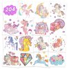 EMOME Glitter Kids Tattoos Temporary for Girls, 204 Pcs Individually Wrapped Tattoo Stickers for Kids, Glitter Tattoos Bulk for Goodie Bags Stuffers Fillers, Girls Birthday Party Favors Supplies Games