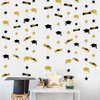 Graduation Decorations 2023 Graduation Hat Diploma Star Garland Banner Bunting Streamer Backdrop for Graduation Party Supplies Classroom Middle High School Grad Home Decor (Black Gold)