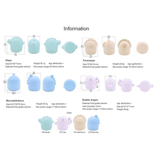 Sprigold Safe Sensory Bath Toy Set for Baby Toddlers Dragon Family Set BPA Free Food Grade Silicone Tub Toys Perfect as a Bath or Shower Toys for Bathtub Pool Water Play Fun(4pack)