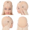 RONGDUOYI Ombre Black Synthetic Lace Front Wig for Women Blonde to Black Colored Lace Wig Body Wave Platinum Roots Lace Wig Synthetic Daily Wear Costume Party Wig