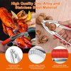 Anglekai Nut Crackers, 8Pcs Multi-Purpose Cracker Tools - Stainless Steel Seafood Pecan Crackers Forks, Non-slip Handle Walnut Cracker Tools, Lobster Crab Leg Cracker Nut Cracking Tools (Red)