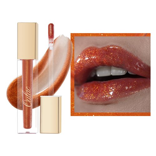 Oulac Glitter Vegan Lip Gloss with Mirror Finish Moisturizing & Reduce Fine Lines Lip Oil Refuse Chapped Lips Non Sticky Lip Gloss for Girls Women, 4.5ml/0.15fl.oz,Trophy Boy(C02)