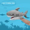 JUSTQUNSEEN Shark Hand Puppet Realistic Plush Puppet 13",Shark Puppets for Kids Ocean Animal Hand Puppet with Moveable Mouth,Soft Stuffed Shark Puppet Story Toys Shark Puppets Role Play Teaching Gift