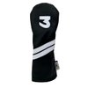 Sunfish Leather Golf Headcover Set 1-3-X Driver Fairway Hybrid Black and White !