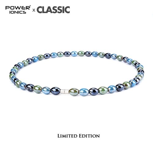 Power Ionics 0.3 inches Colorful Tourmaline Beaded Necklace, Infinity Necklace, Fit for Size 19 inch, with Magnet Buckle
