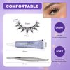 Natural Look Fake Eyelashes Thick Soft Curly Fake Lashes Cat Eye Lashes Mink Fluffy Strip False Lashes Fox Eye Lashes Contact Lens Friendly Easy to Apply 5 Pairs Pack