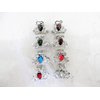 Generic Small mini metal jeweled antique style silver hair claw clip (Primary color: Red), 1 Count (Pack of 1)