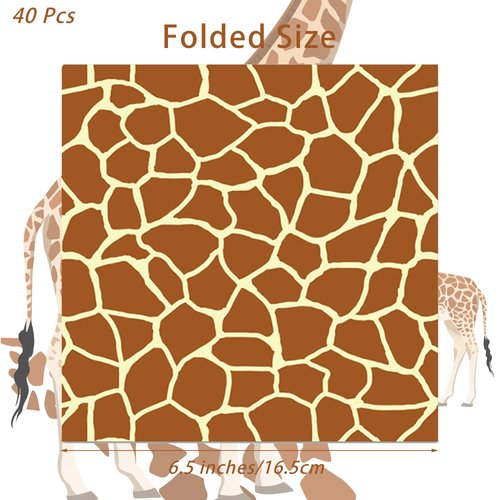 40Pcs Giraffe Print Party Napkins Giraffe Print Theme Party Paper Napkins Disposable Party Napkins Set Giraffe Print Paper Luncheon Napkins Giraffe Print Theme Party Supplies