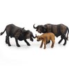 3 Pcs African Safari Bull Action Figure Toy, Realistic Buffalo Figurines Collection Playset Preschool Science Educational Learn Cognitive Props，