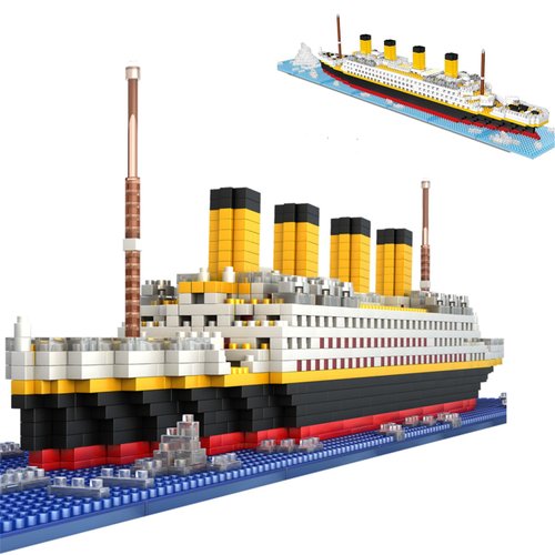 Jqmeg Titanic Micro Mini Building Blocks Set, 1860pcs 3D Titanic Model Building Set Blocks, DIY Bricks Toys Gift for Adults and Kids (1860 pcs)