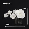 Rumtock White Flower Hair Comb for Wedding Brides Cute Silver Hair Piece for Women Special Occasion
