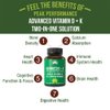 Peak Performance Advanced Vitamin D 2000 IU with All 3 Types of Vitamin K Vitamin D3 and Vitamin K2, K1, MK-7 (MK7), MK4 Supplements. 60 Small and Easy to Swallow Vegetable Pills (2000 IU)