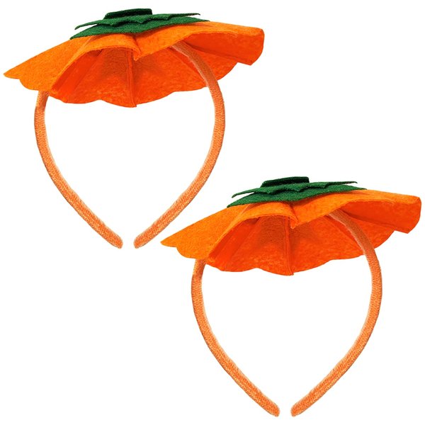 YAXAMING 2 Pcs Halloween Pumpkin Headband Green Leaf Pumpkin Hair Hoops Orange Headpiece Hairband Hair Bands Women Christmas Cosplay Holiday Festival Parade Wedding Dress Up Birthday Party Accessories