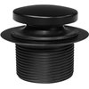 Westbrass D93-2-62 1-1/2" Tip-Toe Bathtub Drain Plug Trim Set with Two-Hole Overflow Faceplate, Matte Black, 1 Count (Pack of 1)