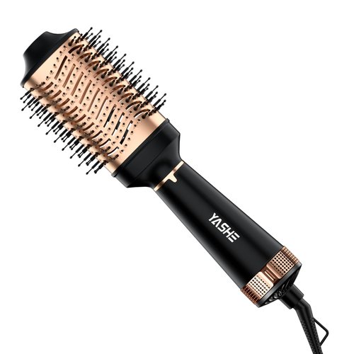 Hair Dryer Brush, 4-in-1 Blow Dryer Brush for Hair Styler, 1200W Ceramic Tourmaline Negative Ion Hair Straightener for Drying, Straightening, Curling and Voluming, Black