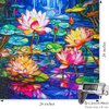 Bgraamiens Puzzle-Stained Glass Waterlily-1000 Pieces Stained Glass Puzzle for Adults, Stained Glass Art Puzzle with Flowers, Impossible Puzzle Color Challenge Puzzle for Adults