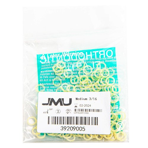 JMU Orthodontic Elastics 3/16 Medium 4.5oz 500 pack Orthodontic Rubber Bands Latex Dental Rubber Bands Made in USA