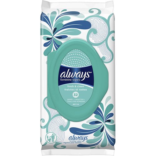 Always Fresh & Clean Feminine Wipes - 32 Count, Pack of 3