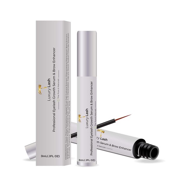 Luxury Lash Serum EyeBrow and Eyelash Growth Serum & Brow Serum Irritation Free & Natural Growth Peptides for Long, Thick Lashes and Eyebrows! Dermatologist Certified, Cruelty Free & Hypoallergenic.